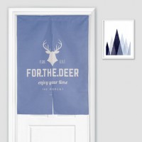 Wholesale custom deer pattern linen cotton door curtains europe style for kitchen living room