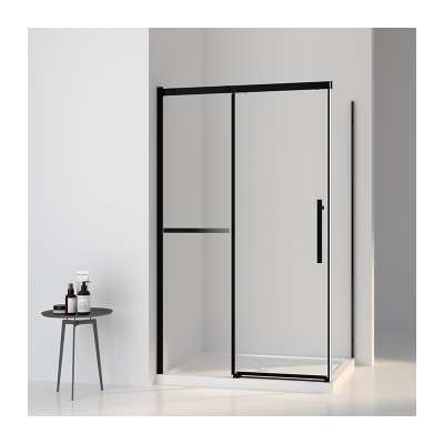 6mm tempered glass sliding shower door black aluminium shower cabin shower screen