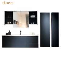 FABIAO Double Sink Bathroom Mirror Cabinet Stainless Steel Bathroom Cabinet with Wholesale Price