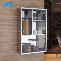 Wall mounted stainless steel bathroom mirror cabinet