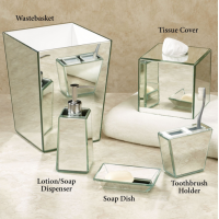 Luxury Mirror Design Resin Bath Accessories Set for Home Bathroom Use