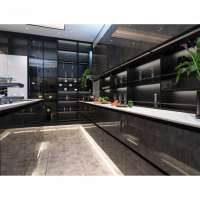 NICOCABINET High Gloss Black Modern Kitchen Cabinet Designs Kitchen Cabinet Designs Custom Kitchen Supplies