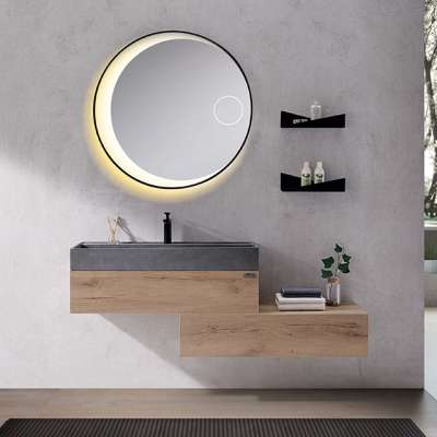 modern style bathroom vanity cabinets with wood veneer