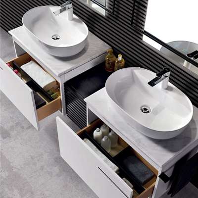 spain design pvc bathroom vanity furniture calacatta marble bathroom vanity set antique