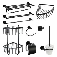 HIDEEP bathroom accessories set stainless steel steel black towel holder towel bar toothbrush holder